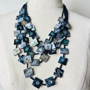 Vintage Gorgeous cascading multi strands Statement Necklace